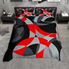 Комплект пододеяльника Homewish в современном абстрактном стиле, Современный геометрический комплект пододеяльника, Черный красный серый комплект постельного белья
