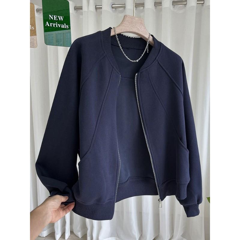 Womens Short Hoodless Cardigan Sweater Jacket Casual Baseball Style Plus Size