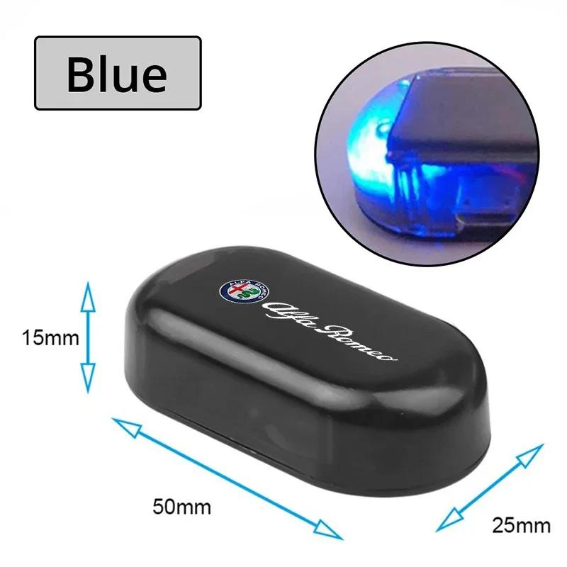 For Alfa romeo giulietta giulia stelvio 156 gt 159 147 1pcs Car Led Security Light Solar Powered Caution Lamp Anti-Theft Lamp zl9