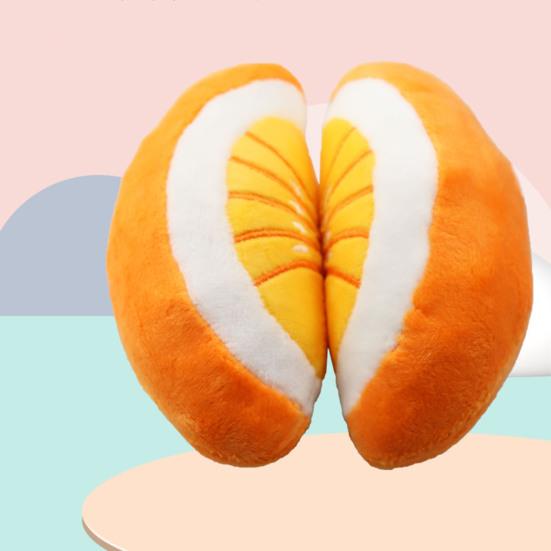 Dog Grinding Toy Orange Voice Bite-resistant Shape Built-in Plush Relieve Soft Touch Boredom Companion Squeeze Elastic Dog Squeak Toy