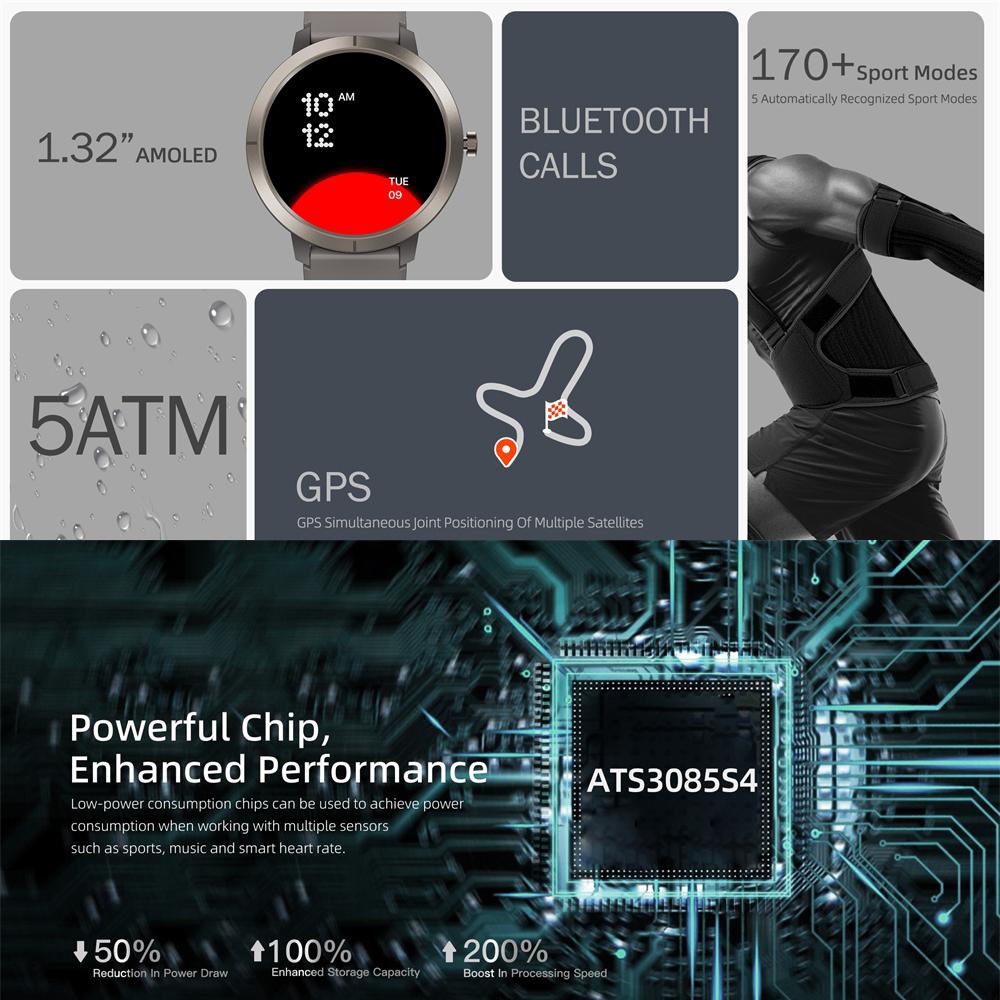 HD Экран Здоровье GPS Спорт Умные Часы Фитнес Сон Компас Часы 5ATM Водонепроницаемые Умные Часы Мужские Женские Синий Зуб Звонок