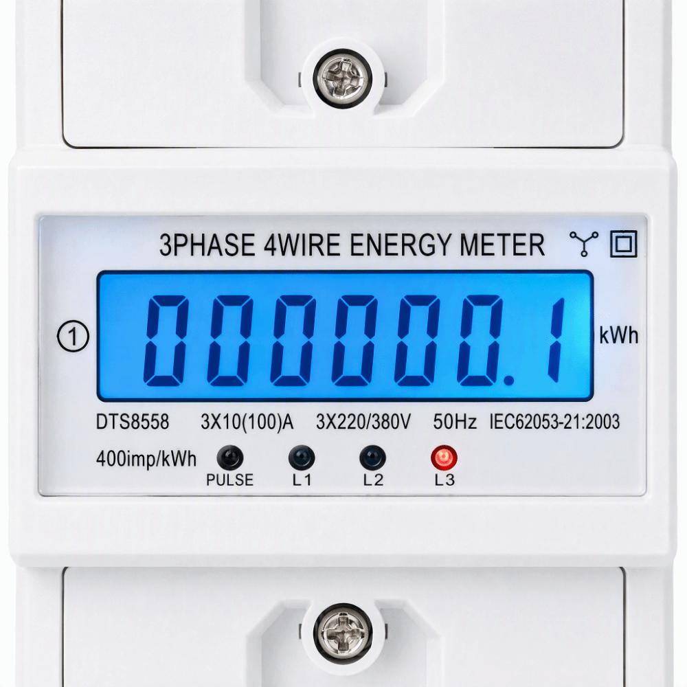 High-precision 3-Phase DIN-Rail Energy Meter LCD Display 4-Wire KWh Meter Commercial Plaza