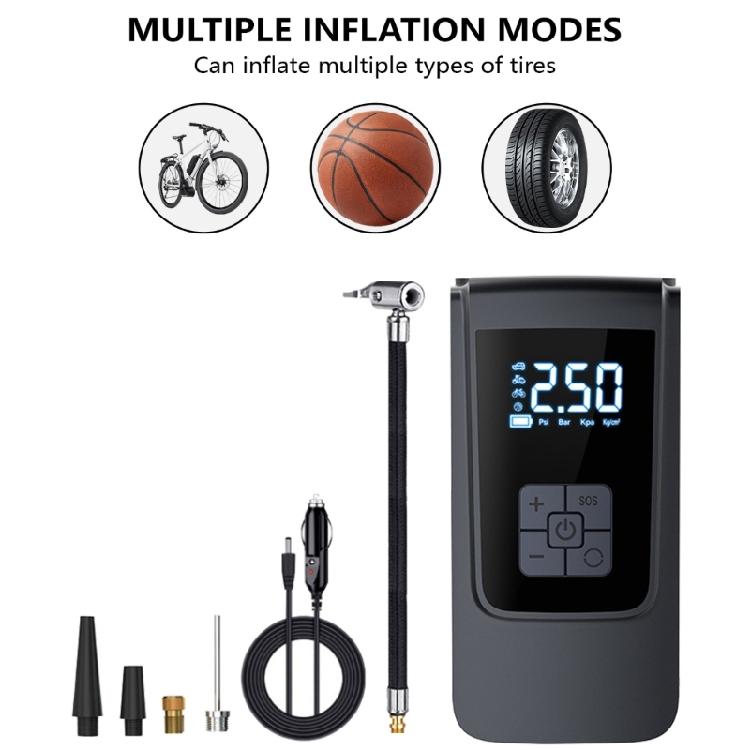 Цифровой дисплей Накачка шин для автомобиля, велосипеда, мотоцикла Автомобильный воздушный компрессор Воздушные насосы с фонариком Накачка шин