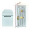 Blue Wooden Mailbox Door with 1/12 Hardware