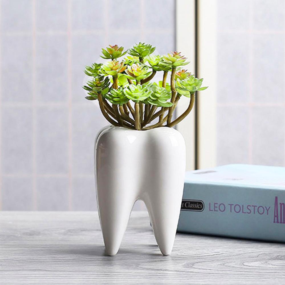 Креативный цветочный горшок в форме зуба, керамический горшок для цветов, офисный домашний декор, украшения, садовые принадлежности, горшок для суккулентов, горшок для растений