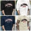 New Plus Size Cotton Men's CALIFORNIA WEST COAST Retro Printed T-shirt with Letters Casual Summer Fashion New Fashion T-shirt