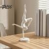 Абстрактная статуэтка для художественной гимнастики, 3D-печать, ритмичная фигурка, современная минималистичная арт-скульптура, элегантный универсальный белый настольный декор, стойка на руках, балет