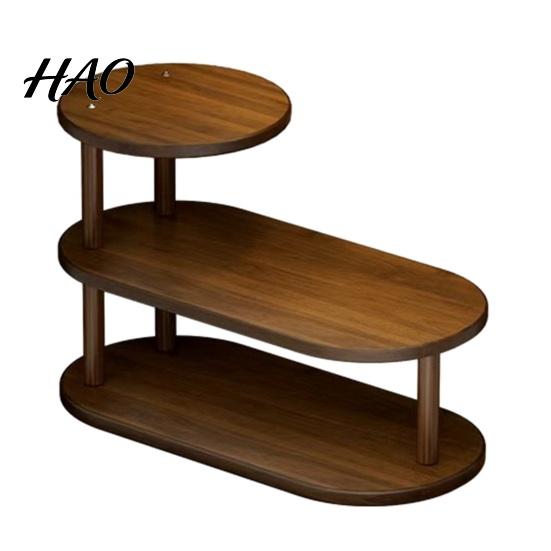 Wooden Tiered Display Stand Desk Shelf Organizer, Entryway Key Holder Stand, Rustic Organizer Storage Rack for Office Desk, Countertop