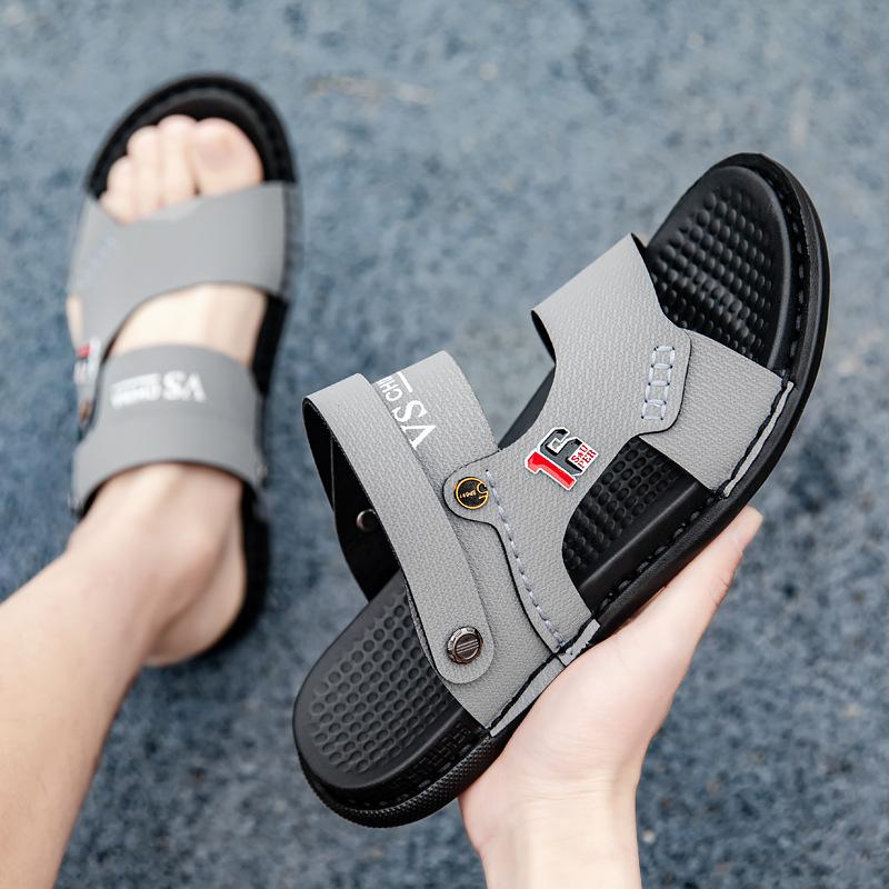 Мужские сандалии 2025 года, новый летний тренд, пляжные сандалии, мужские повседневные тапочки двойного назначения для вождения