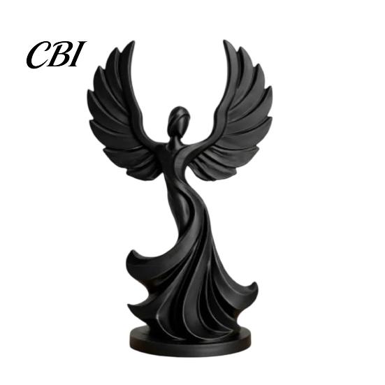 Artistic Angel Ornament 3D Printed Dancing Figurine, Modern Winged Women Statue, Home Decoration Decorative Sculpture for Living Room, Bedroom,