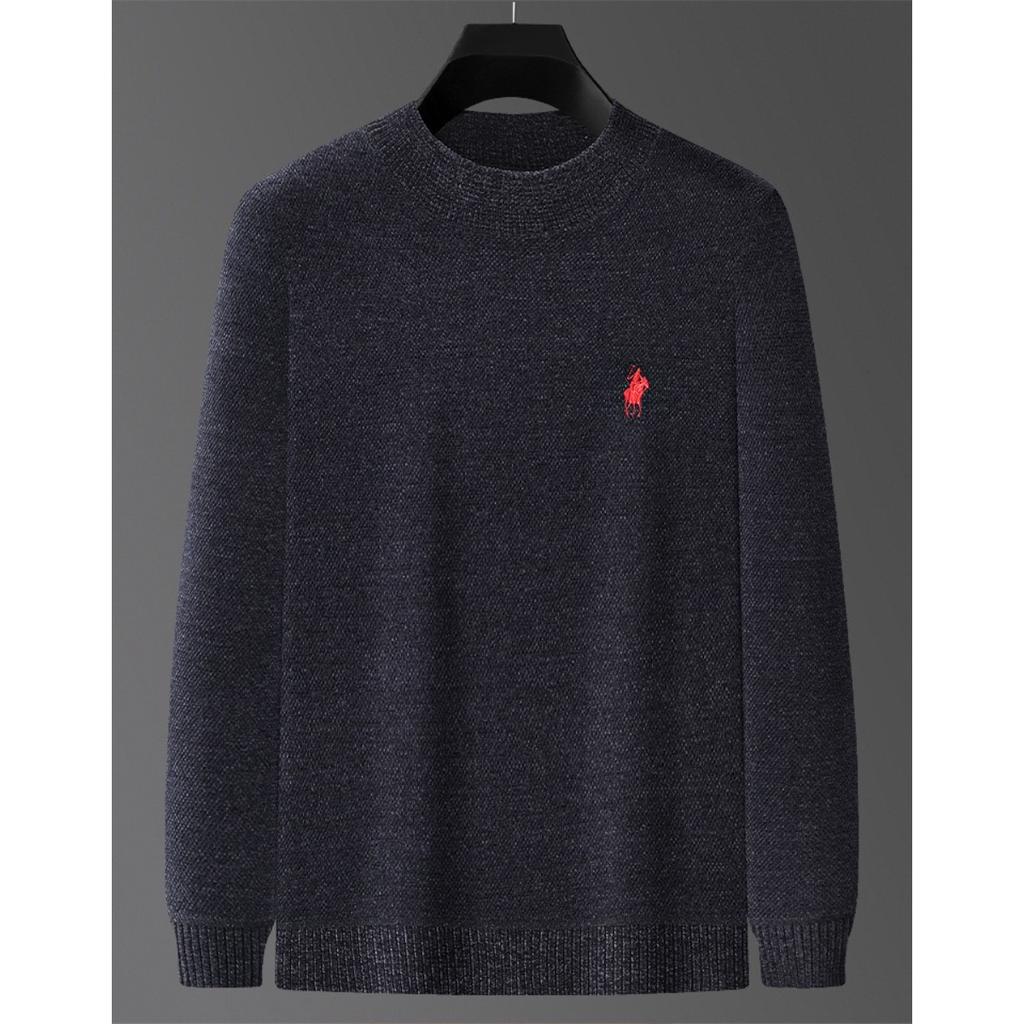 STORN High End Brand Velvet Sweater Men's New Designer Fashion Embroidery Winter Thick Warm Round Neck Knitted Pullover