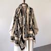 Fashion Elegant Ladie Pashmina Autumn Winter Thick Warm Double Sided Letter Tassel Shawl Coldproof Windproof Blanket Scarf Caped