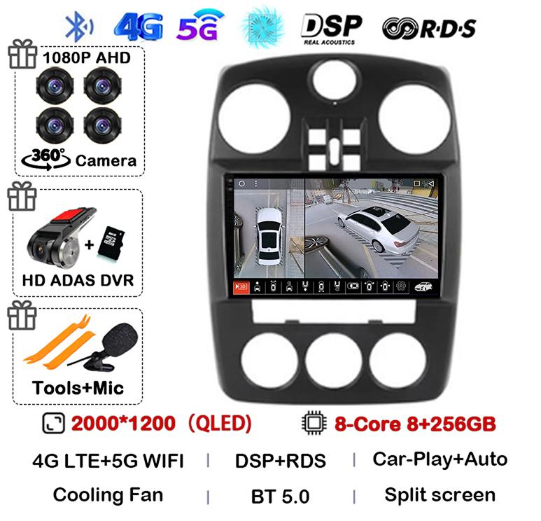 Android 14 Wireless Auto Carplay For Chrysler PT Cruiser 2000 - 2010 Car Radio Multimedia Stereo Player GPS Navigation Head Unit