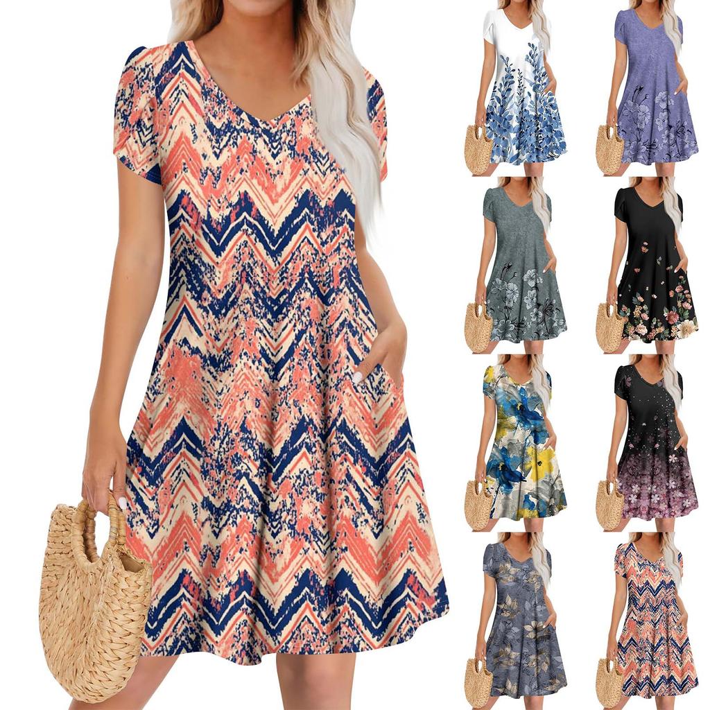 Женское повседневное модное платье с V-образным вырезом и коротким рукавом, стильное свадебное платье для гостей