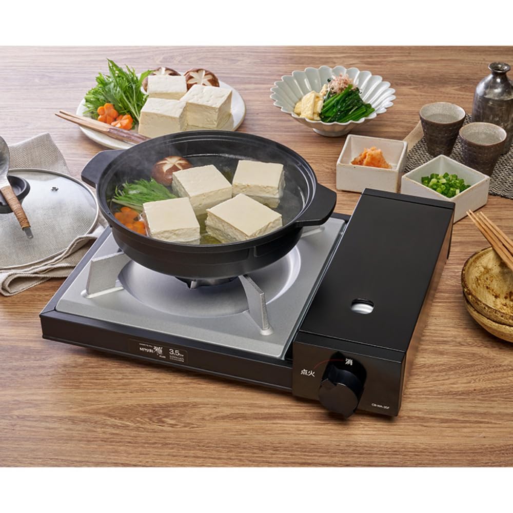 Газовая кассетная плита Iwatani Кассетная плита из легированной стали Miyabi Plus Black CB-WA-35F