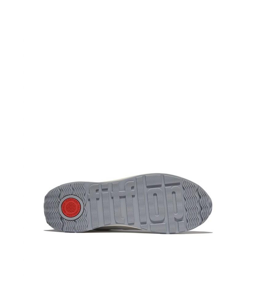 Fitflop [F-Mode] Men'S Leather/Suede Sneakers - Urban White/Ocean Blue (Ft59K1N021)