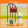 Small 3d Fresh Resin Cartoon Dog Display Figurine With Flower Basket For Gift
