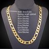 Fashion Figaro 18K Golden Plated Thick Chain Necklace, Trendy Pendant Necklace