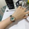 Stylish And Simple Temperament Women'S Watch Diamond-Encrusted Oval Personalized Watch Women'S Small Green Leather Strap Women'S Watch