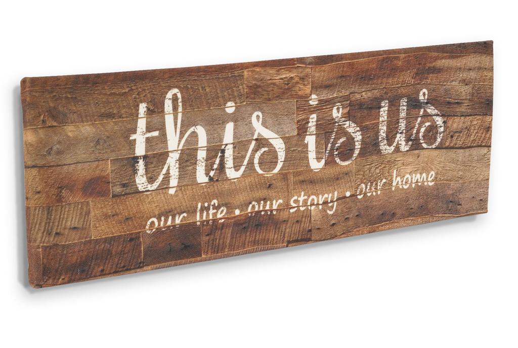 Inkdotpot Stretched Canvas Quotes Wall Art Decor, This Is Us Our Life .Our Story.Our Home Wall Decor-twoRustic Wall Art Sign
