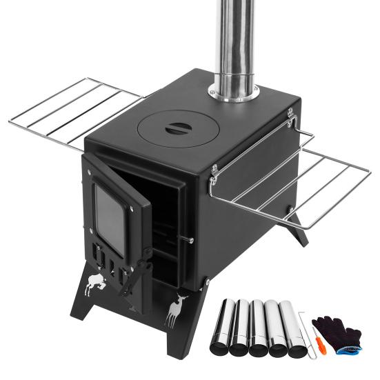 Wood Burning Stove, Folding Portable Wood Stove, Tent Stove for Heating, Camping Stove include