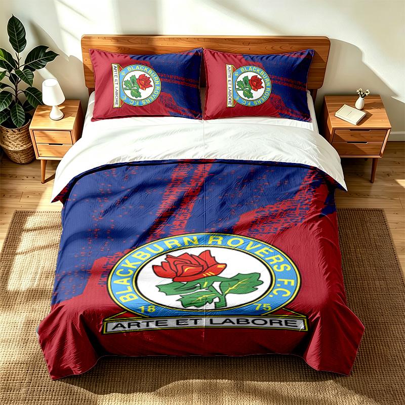 Blackburn Rovers FC (5) 3pc set suitable for master bedrooms soft and comfortable an ideal gift for family and friends Includes one duvet cover and tw