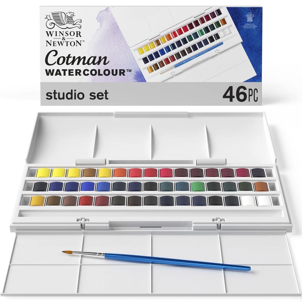 Winsor Newton Watercolor Paints Cotman Watercolor Studio Set Half Pan 40 Colors Set 18909471 &