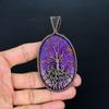 Purple Copper Turquoise Pendant, Handmade Gemstone 999 Copper Wire Wrap Tree Of Life Pendant Antique Jewelry, For Gift Copper Jewelry