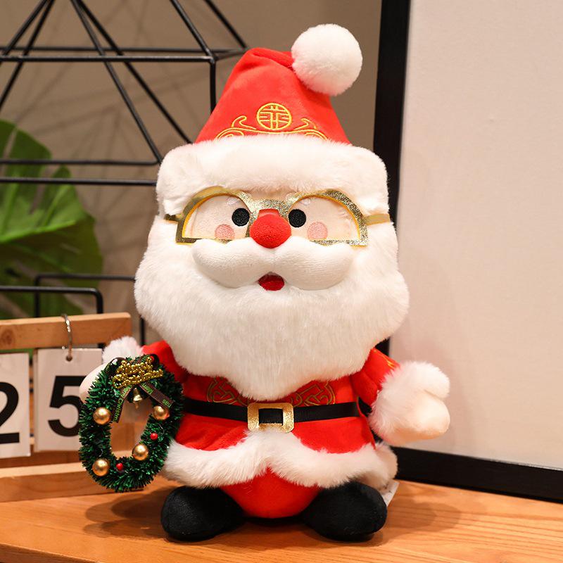 Плюшевая кукла Деда Мороза с оленем - Рождественский подарок для детей