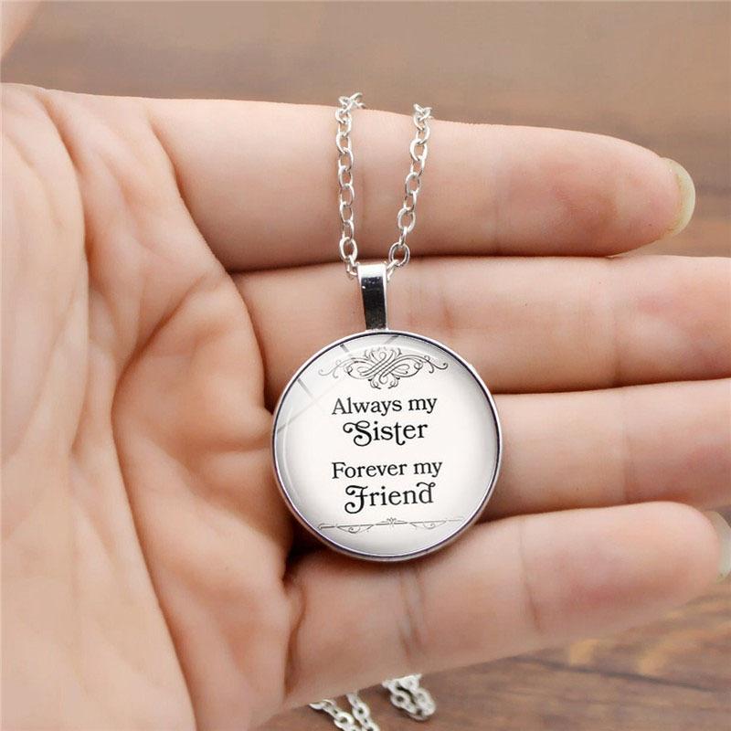 Ожерелье с подвеской из искусственного драгоценного камня Always My Sister Forever My Friend