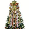 Large Green Bow Christmas Bow Ribbon Tree Topper Christmas Decorations  New Year Party