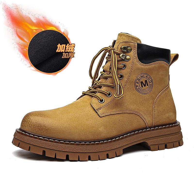 Мужская обувь 2024 года, мода на осень и зиму, британские бархатные новые ботинки из ревеня, британские ретро-ботинки Martin 6000-R