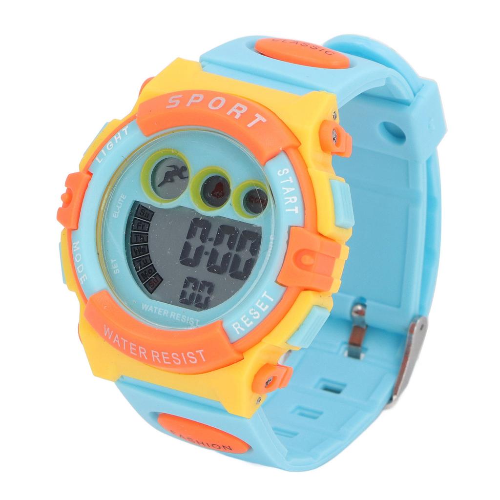 Digital Kids Watch 7 Colors LED Flashing Waterproof Sports Outdoor Wristwatch for Girls Boys Ages