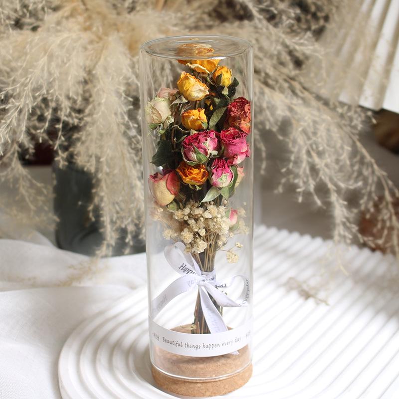 Eternal Rose Glass Dome: Dried Flower Gift & Creative Souvenir Ornament