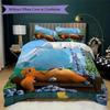 Grizzy and the Lemmings print Pattern Bedding,Quilt Set Quilt Cover Pillowcase Home Birthday Gift (1*duvet cover+2*pillowcase,without core)XSJT0917056