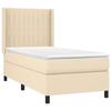 3131558 vidaXL Divan Bed and Mattress Cream 90x190 Cm Fabric