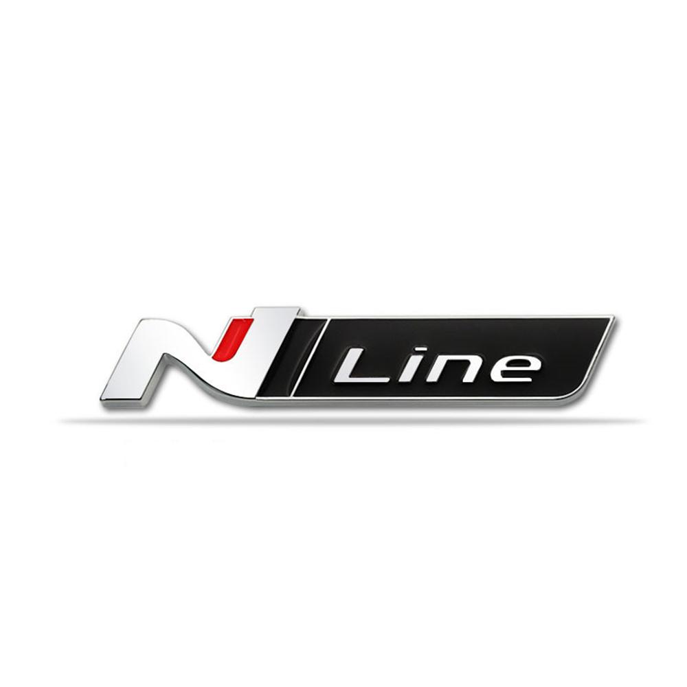 CMQW3 Car 3D Metal Sticker For Hyundai Avante Elantra N Sonata N Line Veloster KONA i30 Fastback Trunk Badge Fender Trim Logo Decorate
