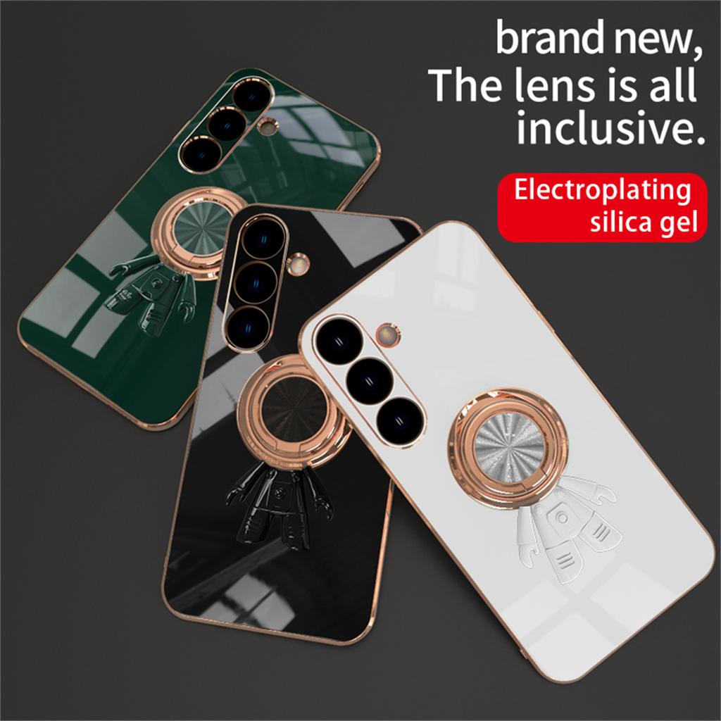 Роскошный чехол с квадратным покрытием Samsung для Samsung Galaxy S23 S24 S22 S20 Ultra S23Plus S22, противоударный чехол с кольцом-держателем