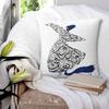 Rumi Calligraphy Blue Square Pillowcase Polyester Linen Velvet Pattern Zip Decorative Home Cushion Cover
