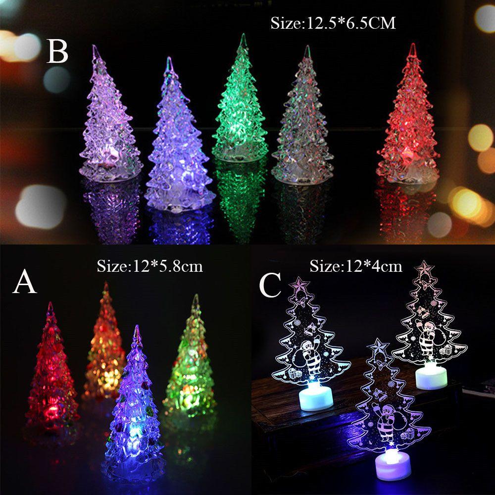 LED Color Changing Mini Christmas Xmas Tree Home Table Party Decor Charm Glitter Christmas Tree
