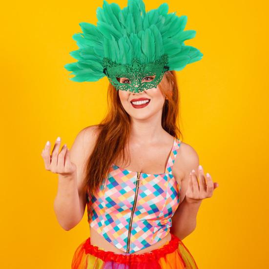 Feather Masquerade Masque for Women Venetian Half Face Masque with Feather Mardi