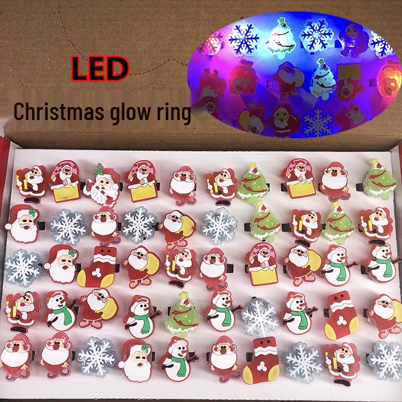 Flashing Soft Rubber Light-Up Finger Rings - Christmas Toy