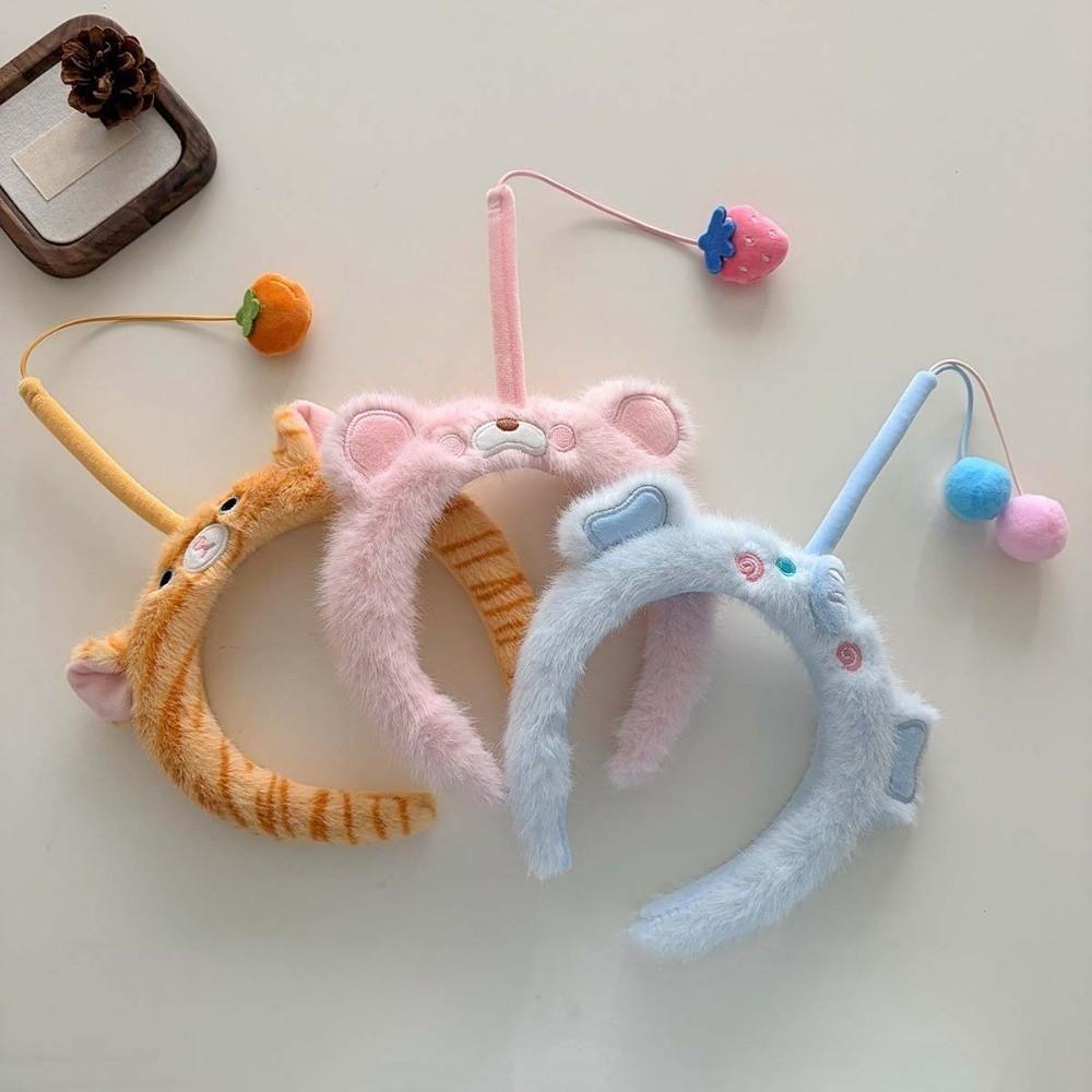 Panda Cat Fishing Plush Headband Hair Accessories Girls Cartoon Hairband for Gift