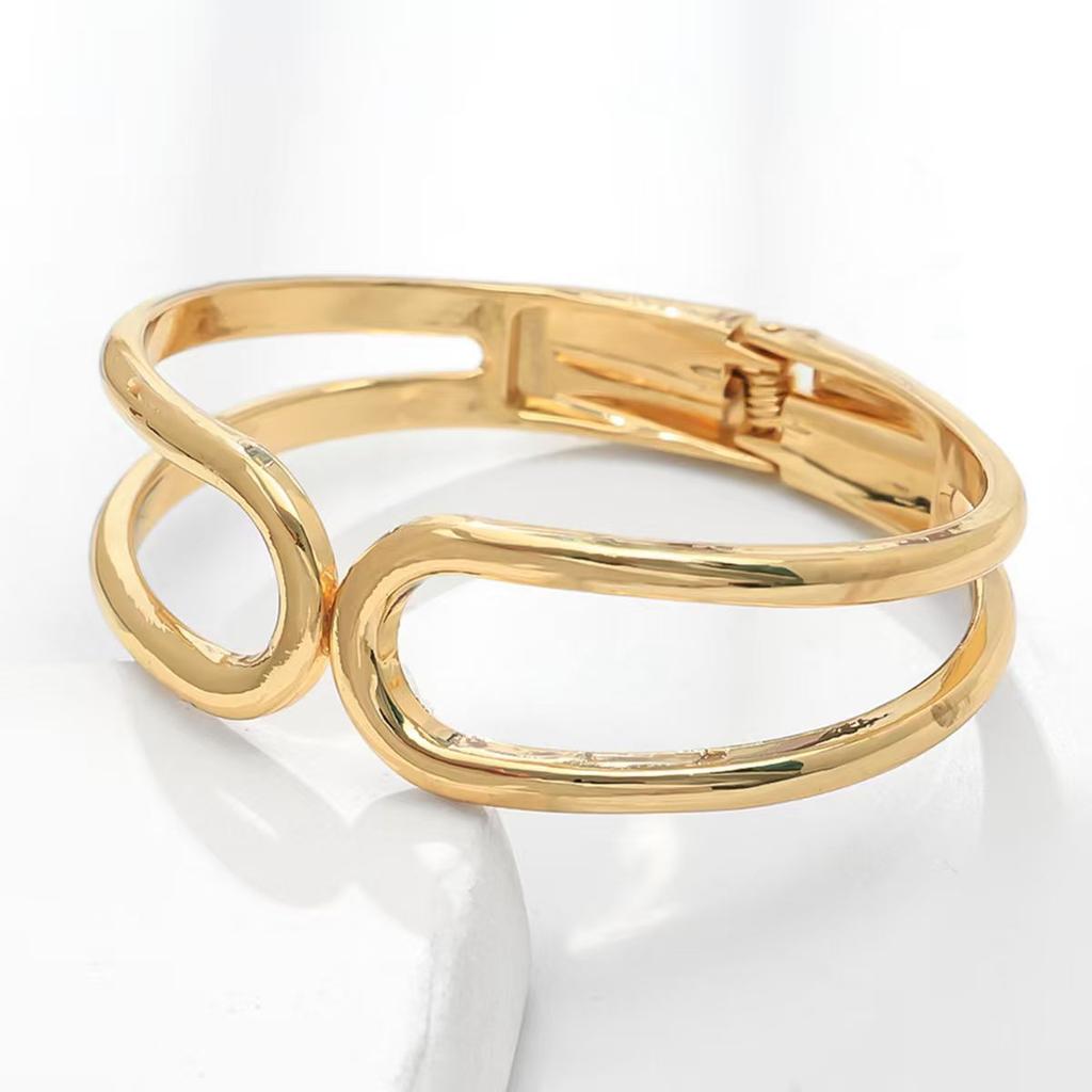 Браслет INS Минималистичный Неправильная Волна Ювелирные Изделия Металлический Глянцевый Браслет Женские Ювелирные Изделия