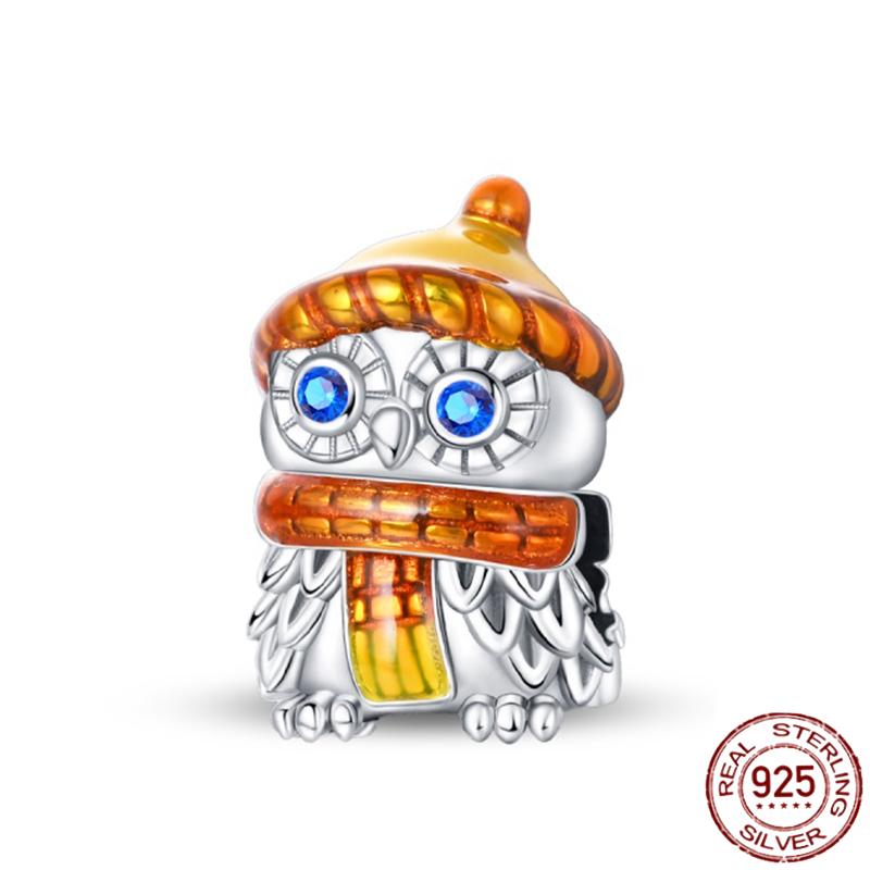 Copper Autumn Brown Music Squirrel Scarecrow Pumpkin Maple Leaves Charm Bead Women'S Bracelets Diy Jewelry Gift