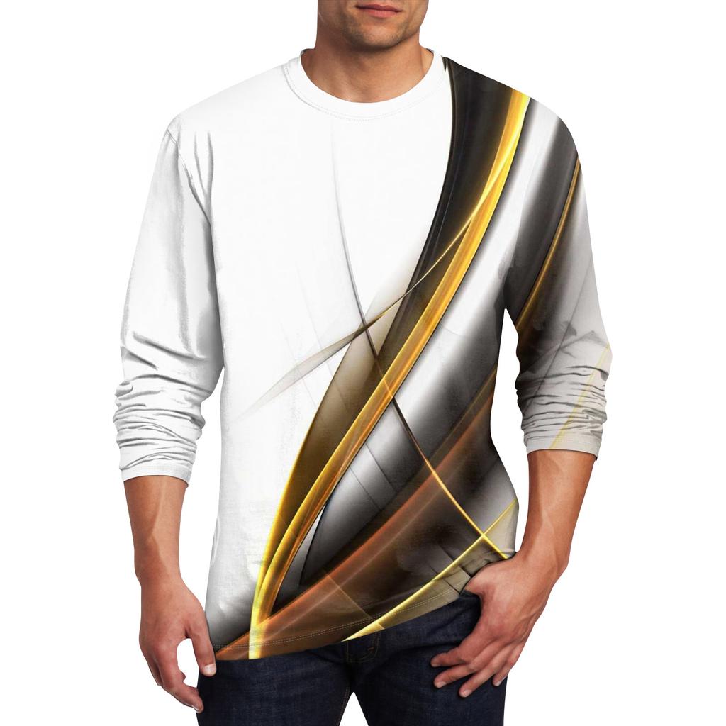 Men's T Shirt O-Neck Clothing Apparel Outdoor Long Sleeve Print Fashion Designer Vintage