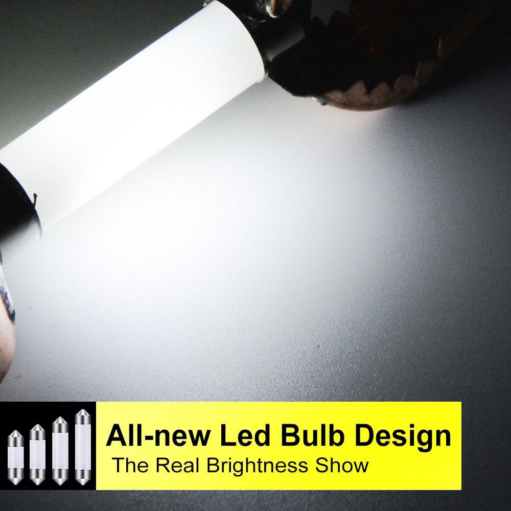 4/10 PCS C5W Festoon 31mm 36mm 39mm 41mm LED Bulbs COB 12V 6000K White Car Interior Dome Maps Reading Trunk License Plate Lights Bulbs 7