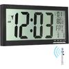 16" Atomic Clock Large Digital Wall Clock Battery Operated Large Display with Big Numbers,Temperature and Date - Easy to Read and Set,Auto DST