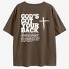 God's Got Your Back Back Print Oversized T-Shirt Jesus Apparel Christian Loose Tee Women Trendy Casual Cotton Aesthetic Top