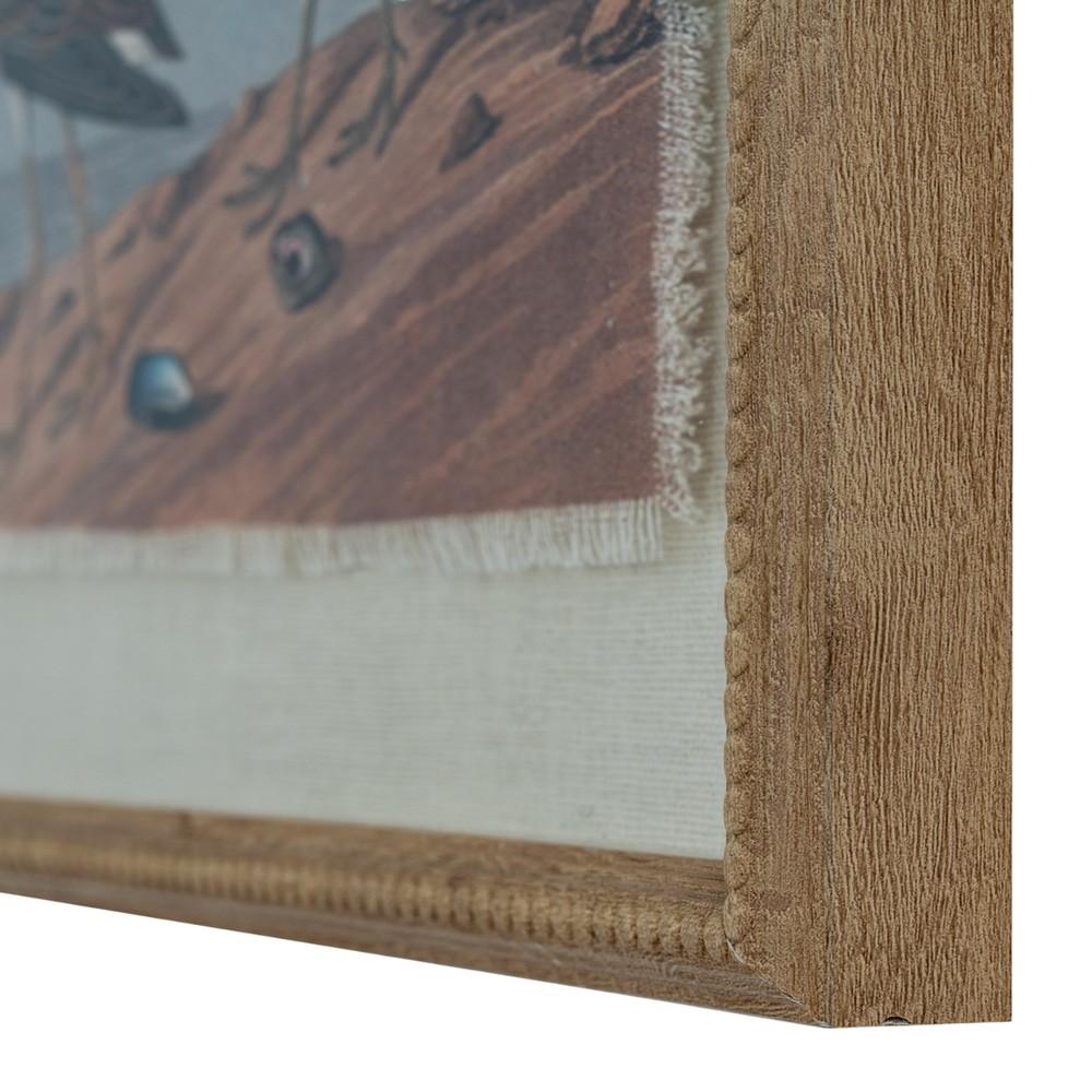Hill Interiors Коллекция «Флора и фауна» Кулики Вышитая льняная картина в раме